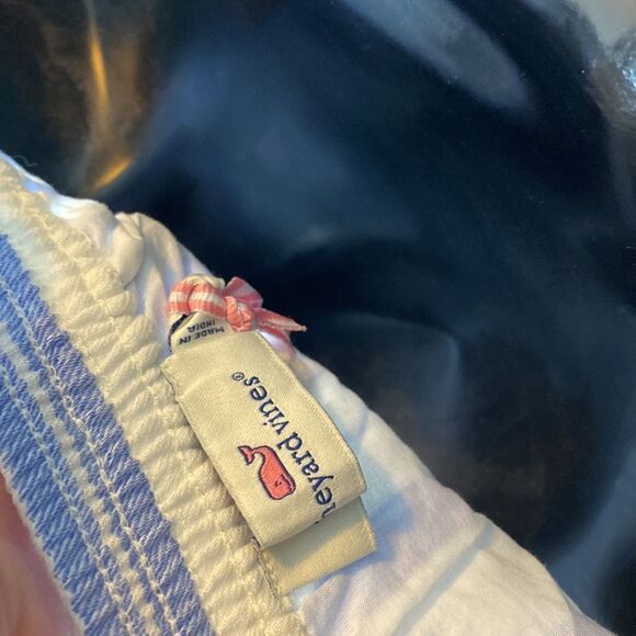 Vineyard vines striped tie front romper breaker blue stripe xs new - Picture 7 of 8